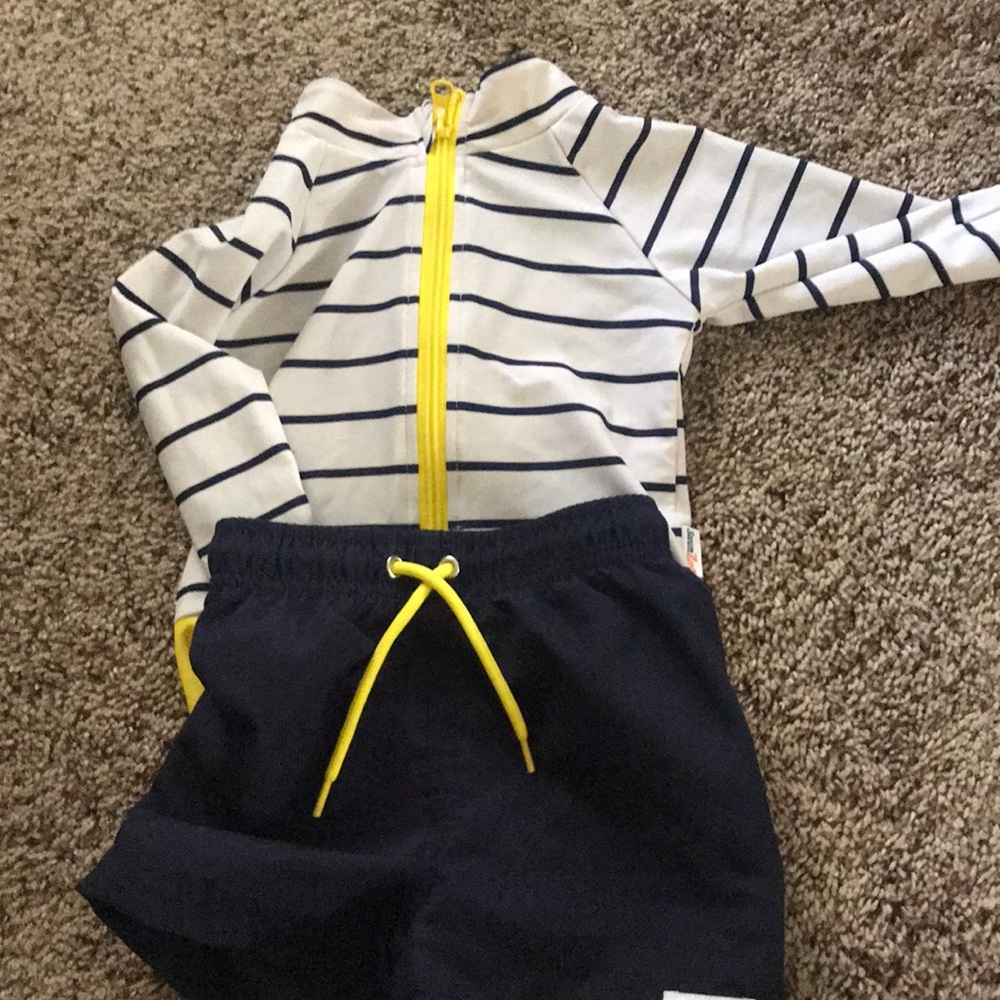 Worn Once! Swimzip rash guard/trunks set!